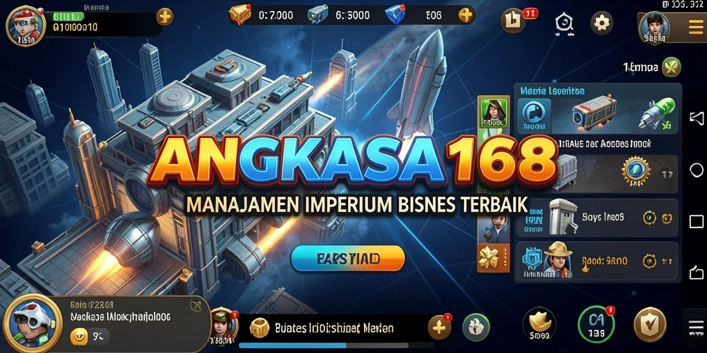 Screenshot gameplay ANGKASA168 dengan tampilan manajemen bisnis yang menarik.