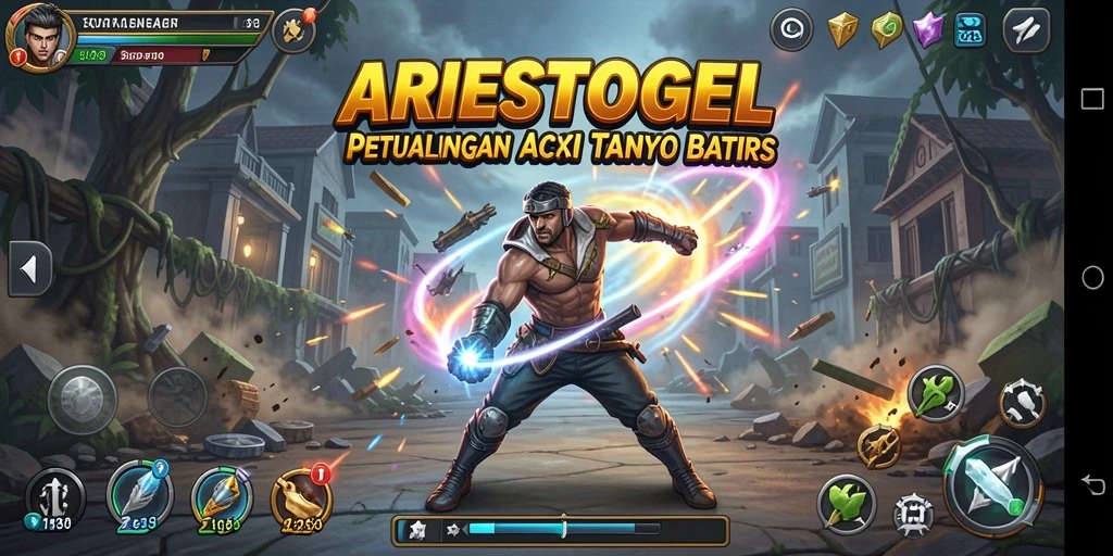 Tampilan gameplay ARIESTOGEL yang penuh aksi dan menegangkan.