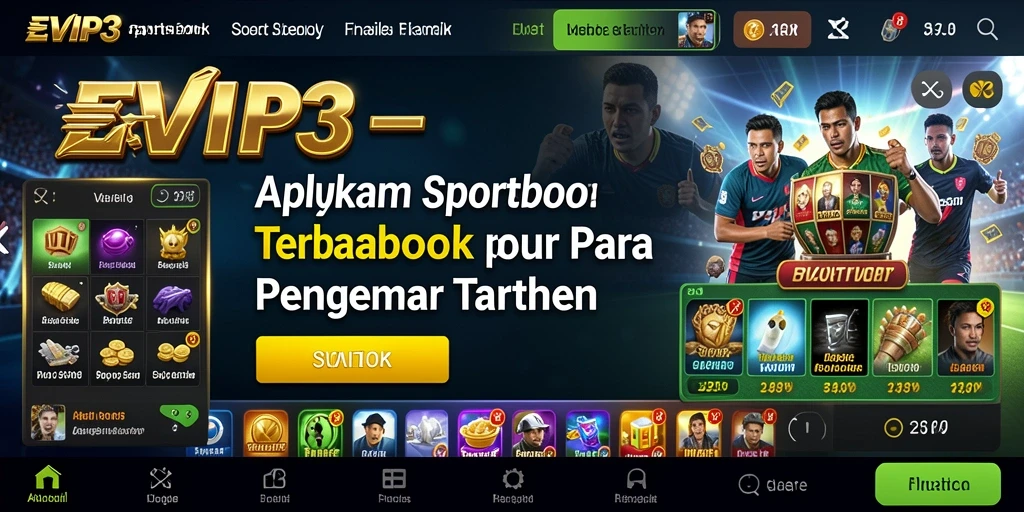 Tampilan gameplay EVIP3 dengan berbagai pilihan taruhan olahraga.
