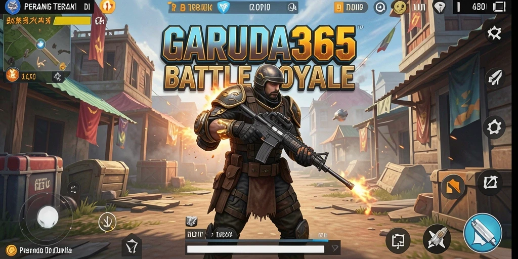Screenshot menunjukkan gameplay intens di arena pertempuran GARUDA365.