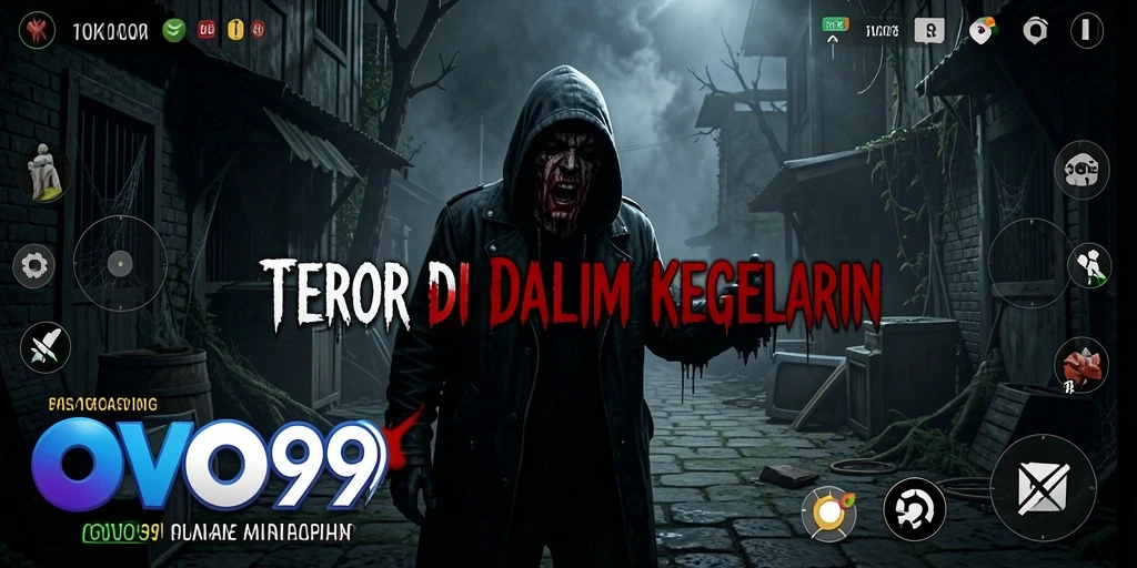 Screenshot OVO99 menampilkan suasana kegelapan yang mencekam.