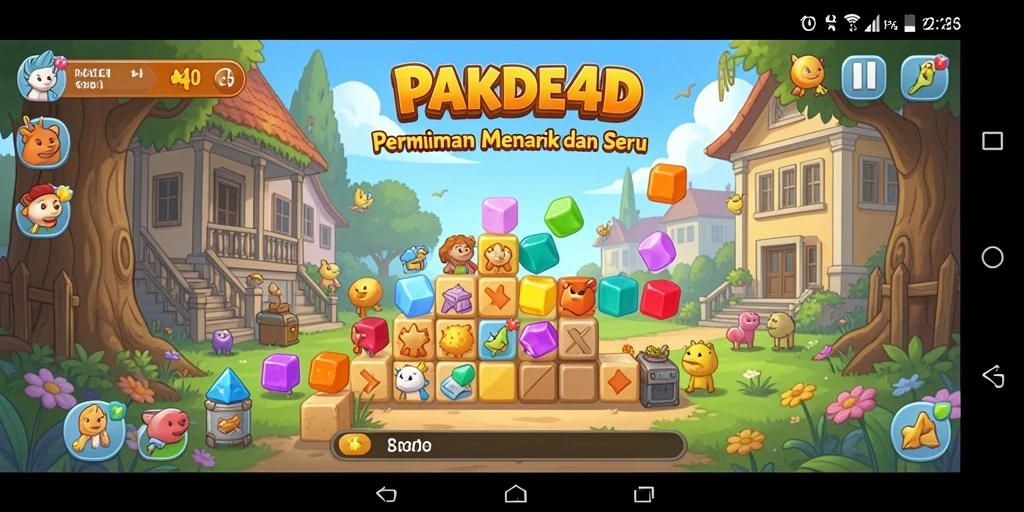 Tampilan gameplay PAKDE4D dengan berbagai teka-teki menarik.