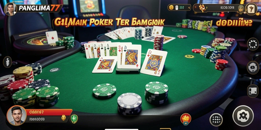 Tampilan gameplay Poker yang seru dan interaktif di PANGLIMA77.