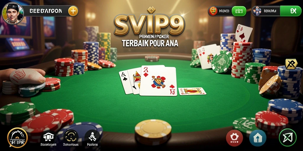 Tampilan permainan Poker yang mendebarkan di SVIP9.